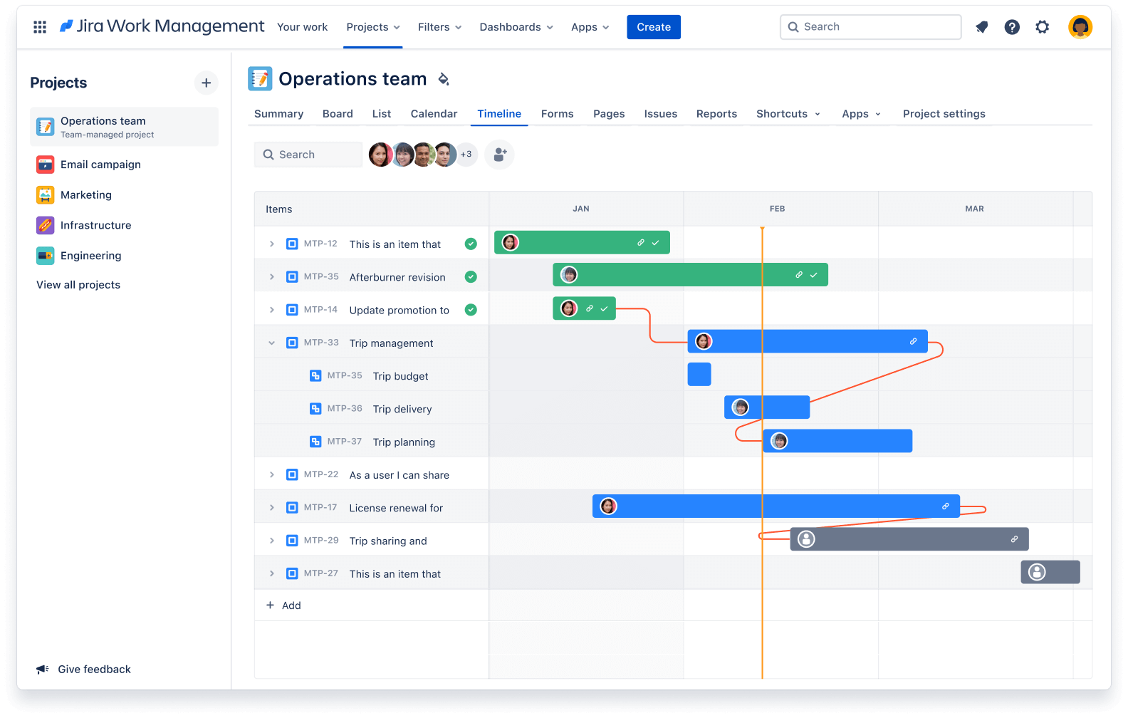 JSM business teams roadmap